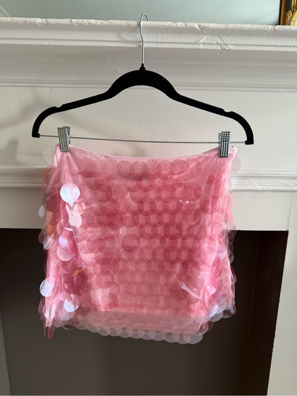 Pink Sequin Mini Skirt - Stylish Party Skirt